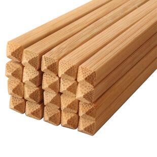 方头碳化竹筷子～中式楠竹筷子无漆无蜡粗头老式四方形传统老筷子