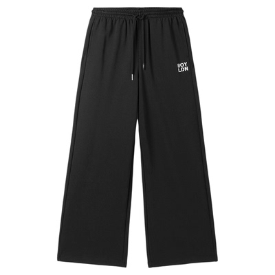 BOYLONDON春季抽绳直筒女款通勤简约潮牌休闲宽松百搭长裤W15090