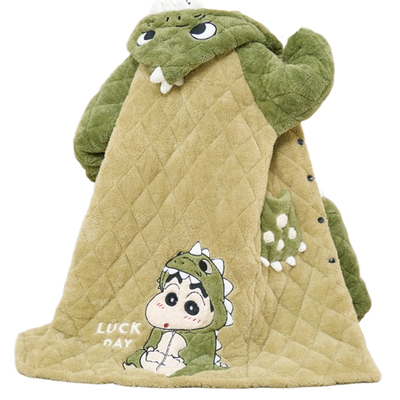 男士睡衣三层夹棉珊瑚绒冬季天