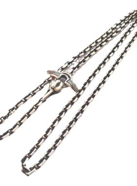 千银4.3mm粗太角毛衣平切925男女