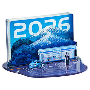 2026年新款富士山下亚克力台历高颜值3D立体周历创意小众日系办公室桌面摆件自律打卡计划本文创日历礼物定制