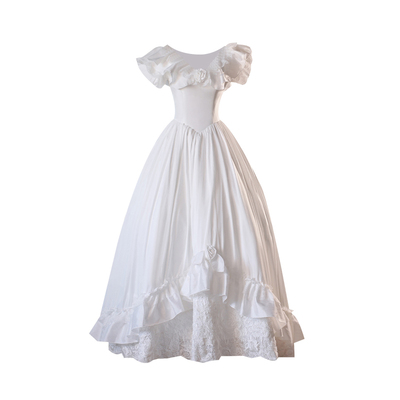 轻婚纱法式在逃公主出门赫本礼服