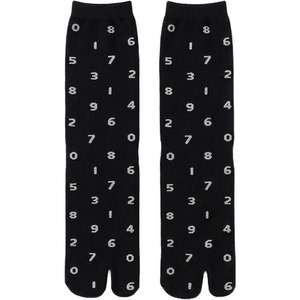 数字分趾袜子女春夏季黑白色印花