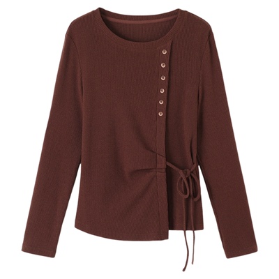 亦白简约百搭上衣打底针织衫女