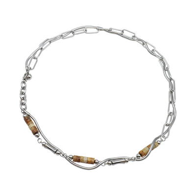 石头钛钢缠绕男女通用双层项链