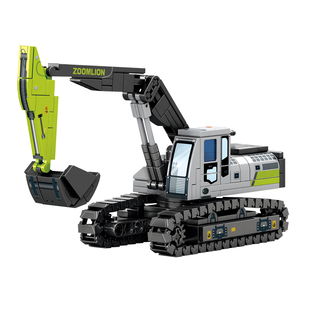 森宝积木男孩益智力拼装挖掘机儿童小颗粒玩具工程车积木汽车拼图