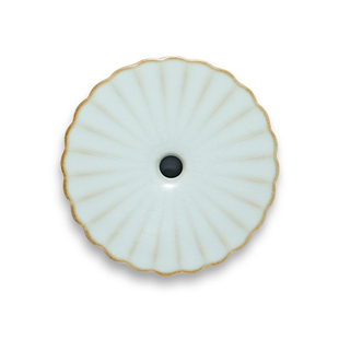 雅瓷 汝窑菊瓣盖置 陶瓷盖碗盖置茶器茶壶盖托可养开片天青色