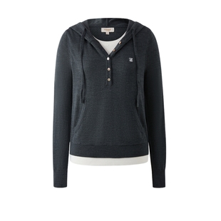 【可机洗羊毛】Eland衣恋毛衣女长袖连帽针织衫2025冬季新款