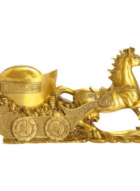 黄铜马黄金万两客厅招财摆件礼品