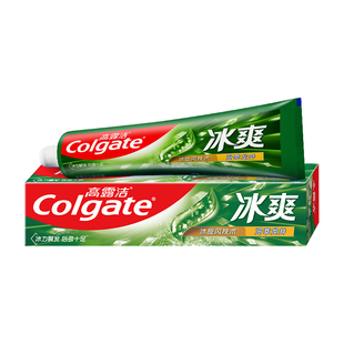 高露洁冰爽冷萃龙井茶香牙膏180克强劲冰爽清新口气激凉含氟防蛀