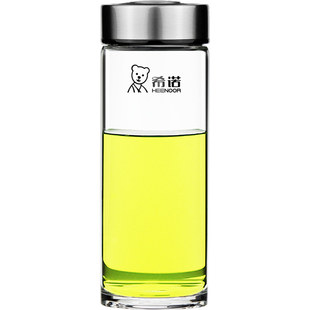 希诺6017单层西诺玻璃杯男款希洛水杯带滤网女士办公泡茶杯子定制