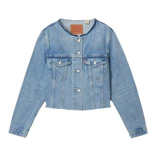商场同款Levi's李维斯女士法式休闲简约短款蓝色牛仔外套001C1