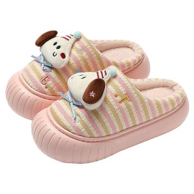 红豆儿童棉拖鞋女童2025新款冬季家居室内加毛绒保暖亲子棉拖男孩