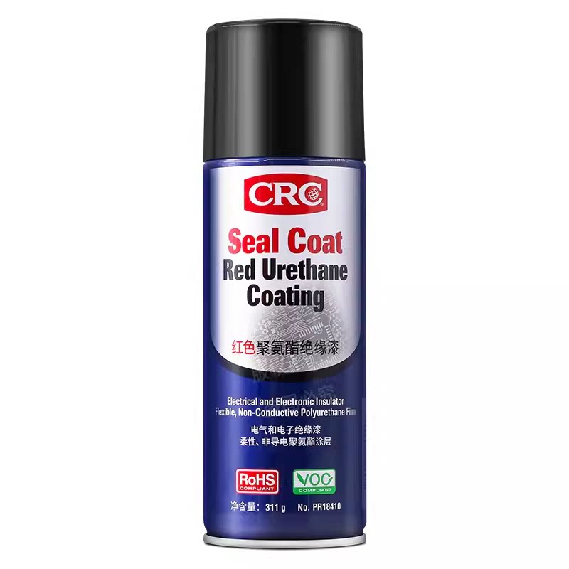 CRC聚氨酯绝缘漆18410红色线路板保护耐高温马达透明自喷漆18411