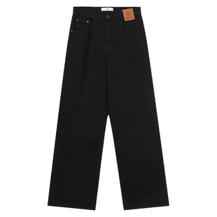 小柯xock美式黑色直筒牛仔裤男简约百搭宽松阔腿裤休闲复古裤子男
