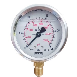 40MPA德国Wika威卡压力表油压表63mm G1/4螺纹海天配件213.53.63