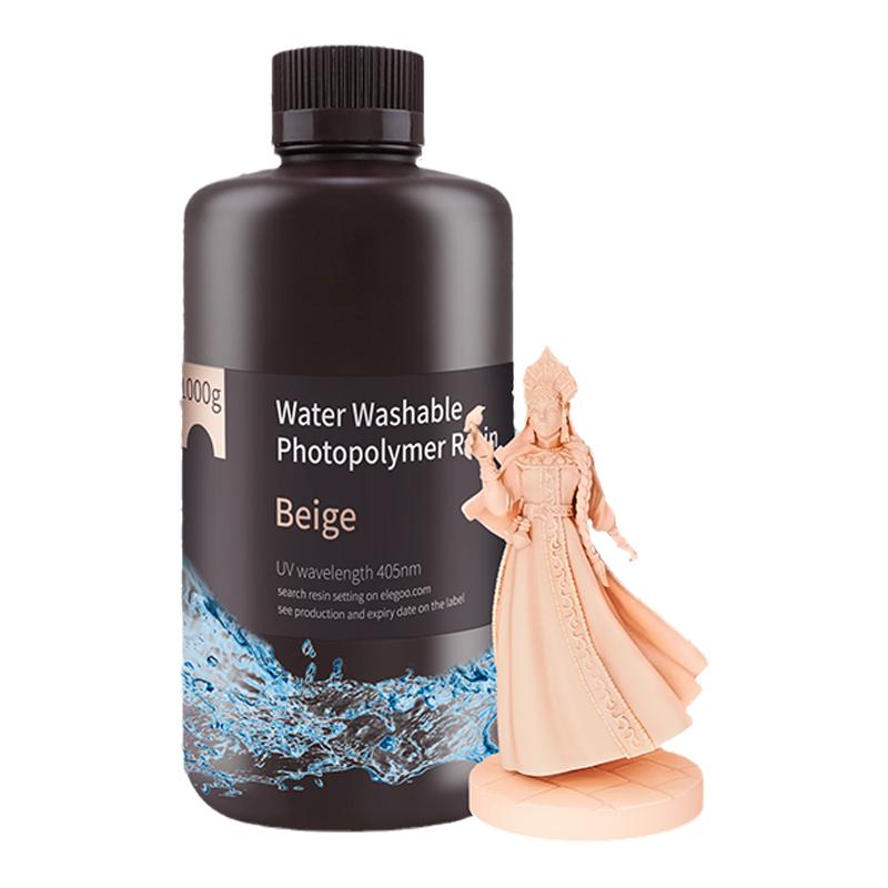ELEGOO/爱乐酷光固化3D打印机耗材高精度材料LCD 405nm波长 通用光敏树脂水洗树脂可水洗免酒精500克/1000克
