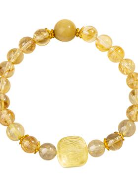 五台山黄塔晶手串女虎眼石手链