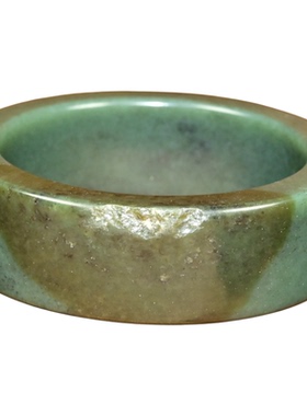 和田玉戈壁料手镯糖油青青花宽版