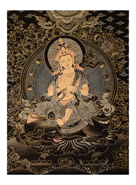 普贤菩萨描金画稿生肖龙蛇守护神