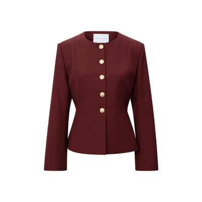 复古优雅短款女士单西小外套