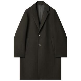 2026冬季新款平驳领加厚羊毛呢大衣男中长款妮子外套保暖青年风衣