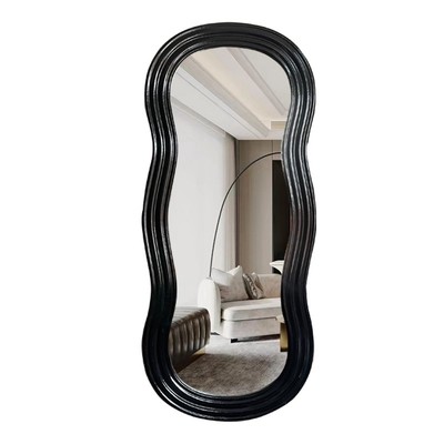 北欧异形波浪创意落地镜子