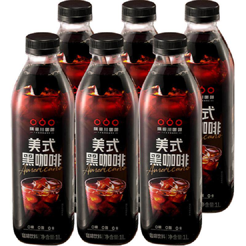 隅田川美式即饮咖啡饮料1L×6瓶