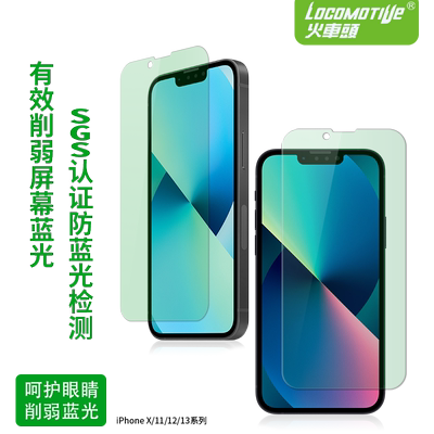 火车头贴膜钢化玻璃膜防蓝光苹果