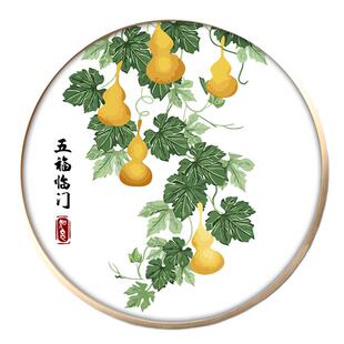 圆形diy数字油画花卉风景古典国风填充手工绘装饰油彩丙烯画包邮