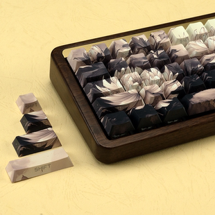 侧刻透光原厂热升华PBT 系列梅兰竹菊键帽国风个性 XVX 四君子