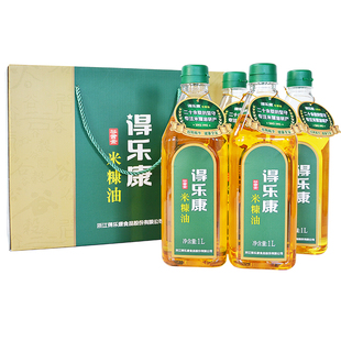 得乐康米糠油谷黄金1L*4瓶礼盒稻米油食用油小瓶植物油送礼团购