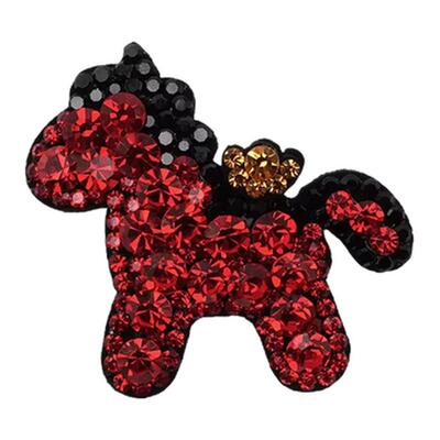 新款闪钻小马发夹个性精致发夹女马年轻奢碎钻侧边浏海夹水钻头饰