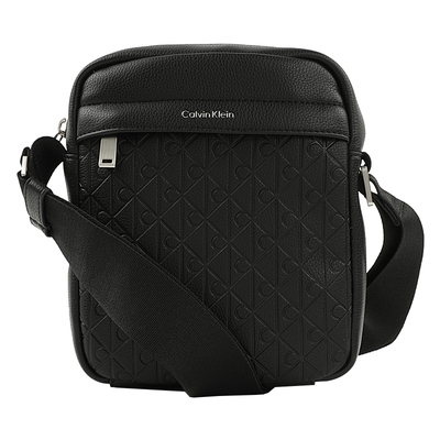 CK男士皮压纹单肩斜挎包