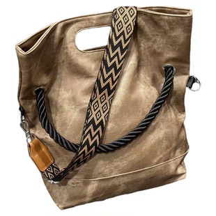 江衡同款韩版慵懒风软皮大容量通勤单肩包洋气斜跨托特包电脑包