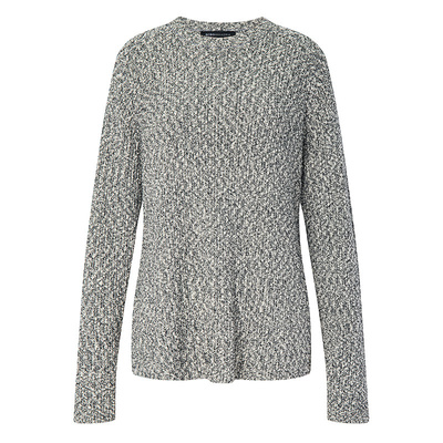 BCBG25秋冬新款设计感慵懒风时尚优雅侧开叉圆领花纱针织毛衣女