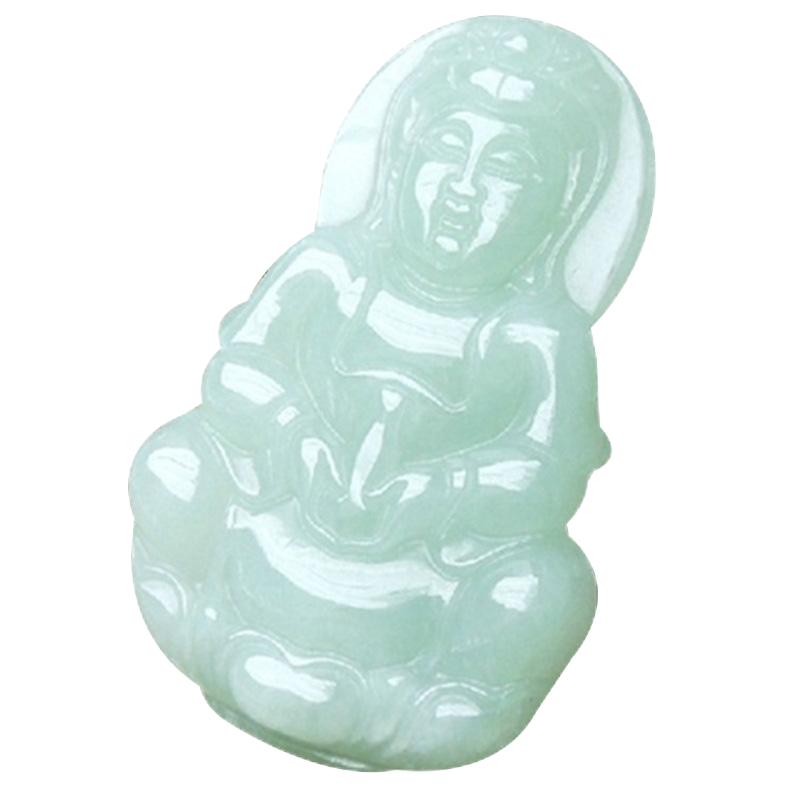 天然缅甸翡翠A货玉观音男款吊坠