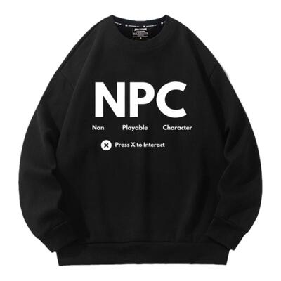 NPC非玩家角色衬衫游戏玩家趣味卫衣春秋冬青少年男女亲子衣服潮