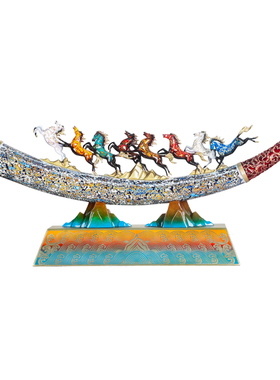 八骏雄风黄铜马大摆件