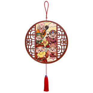 福绿寿喜财神中国结挂件入户门玄关客厅装饰画餐厅书房招财挂饰画