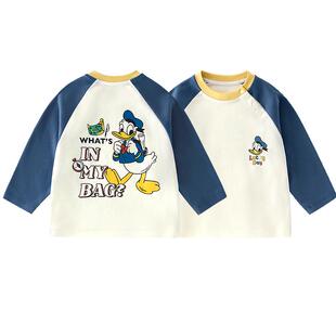迪士尼长袖T恤男女童a类纯棉上衣宝宝米奇米妮童装打底衫百搭衣服