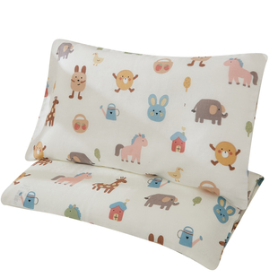 A类双层纱纯棉枕头套儿童30*50 婴儿小号卡通幼儿园全棉枕套40*60
