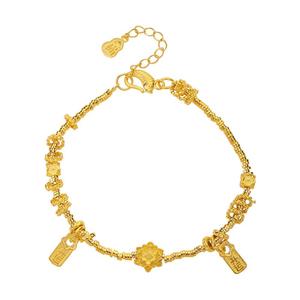 周大生好运莲莲手链纯银S925时尚轻奢碎银子手串生日礼物送女友