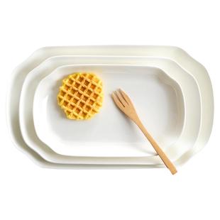 大尺寸鱼盘家用高级感蒸鱼盘子陶瓷鱼盘纯白骨瓷深盘长方形菜盘