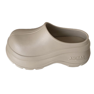 防水懒人短靴春夏季百搭半拖时尚防滑学生外穿厚底增高一脚蹬女鞋