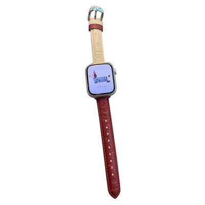 可爱腊肠狗拼色小牛皮iwatch表带