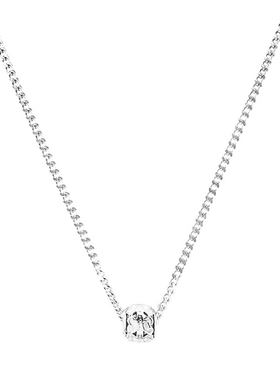 白色花纹圆环钛钢蛇骨链男女项链