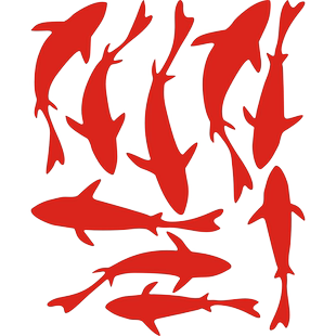 防水耐磨自粘小招财鱼地砖贴遮挡装饰补瑕疵海豚地板玻璃贴墙贴纸