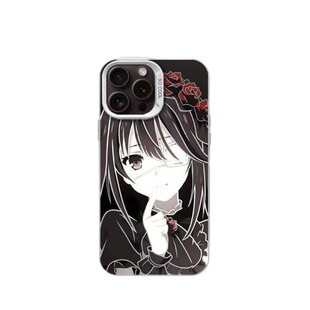 二次元手机壳时崎狂三十香适用苹果16彩银iphone15保护套华为m60约会大作战小米14红米K70防摔iqoo13一加ace5