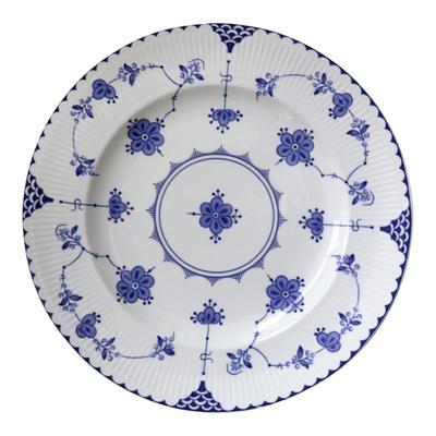 釉下彩出口复古丹麦唐草家用饭碗中西餐盘蛋糕盘沙拉碗咖啡杯碟